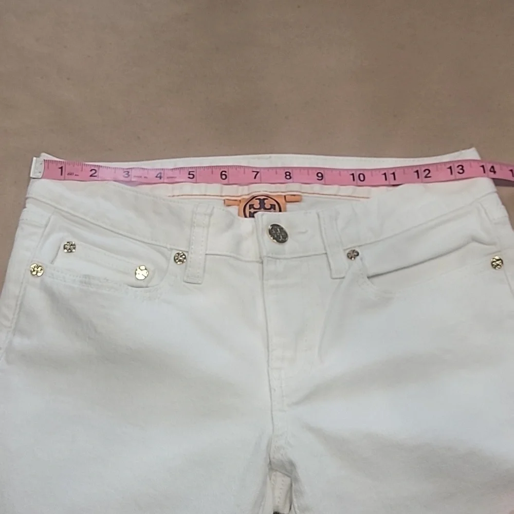 Tory Burch Size 26 White Super Skinny Jeans, Excellent Used Like New Condition